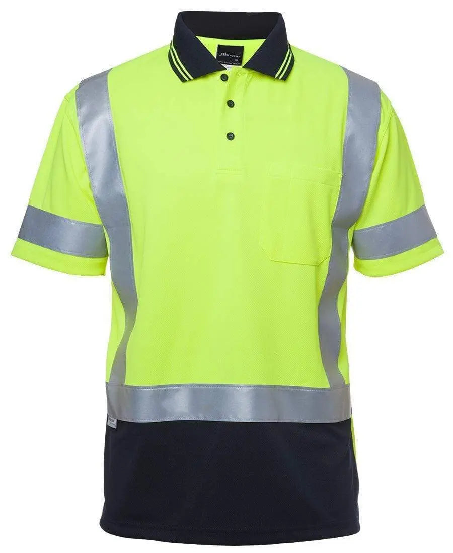 JB'S Hi-Vis Short Sleeve H Pattern Trad Polo 6DHS Metro Workwear.